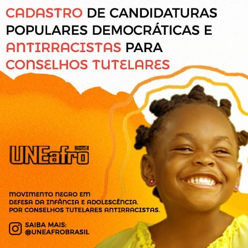 Criança negra sorrindo em chamada para cadastro no ECA